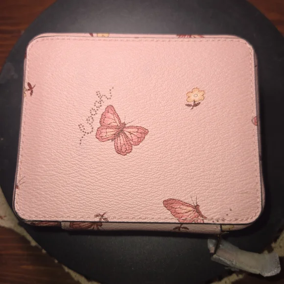 Coach Pink Butterfly Print Small Jeweley Box - Picture 7 of 7